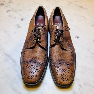 Nunn Bush Brown Leather Oxford Shoes with Brogue Detailing 13 AA